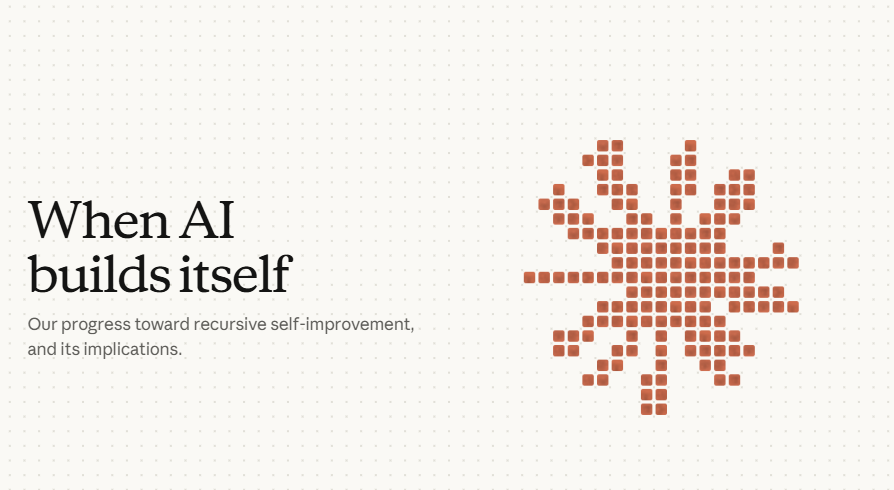 Portada del artículo de Anthropic «When AI builds itself»